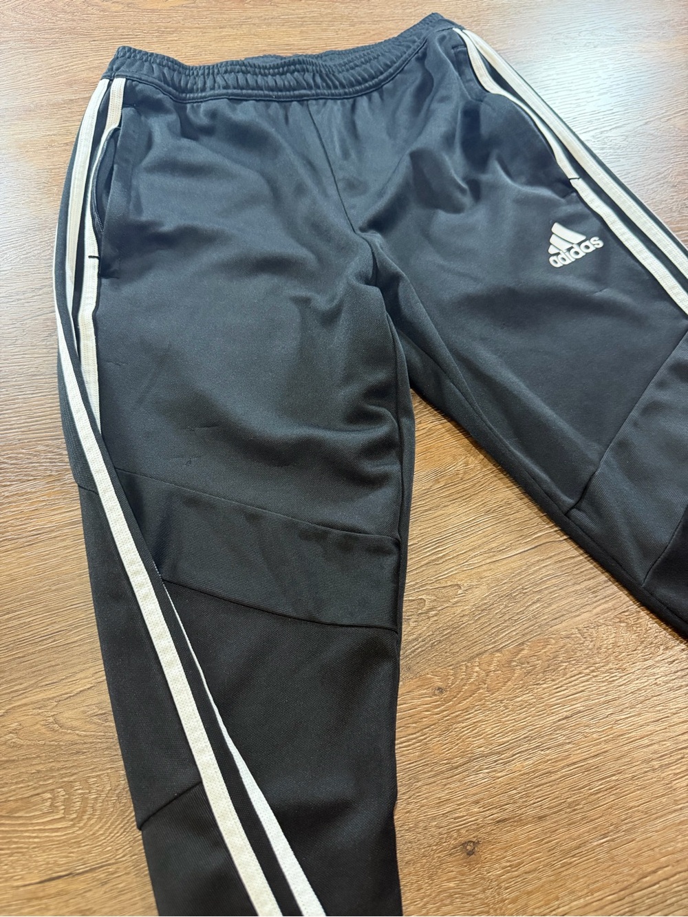 Adidas Tiro Soccer Training Pants Black White 3-Stripes Zip Ankle Men’s Small - Picture 4 of 6